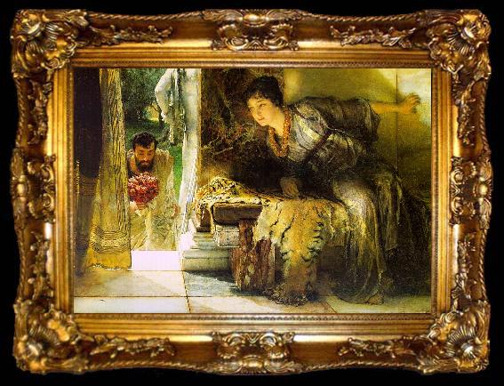 framed  Alma Tadema Welcome Footsteps, ta009-2